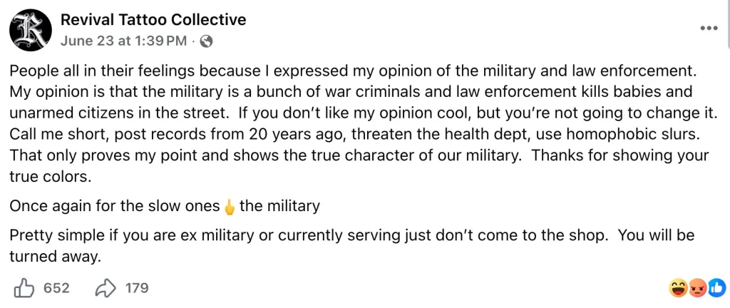 The post added, 