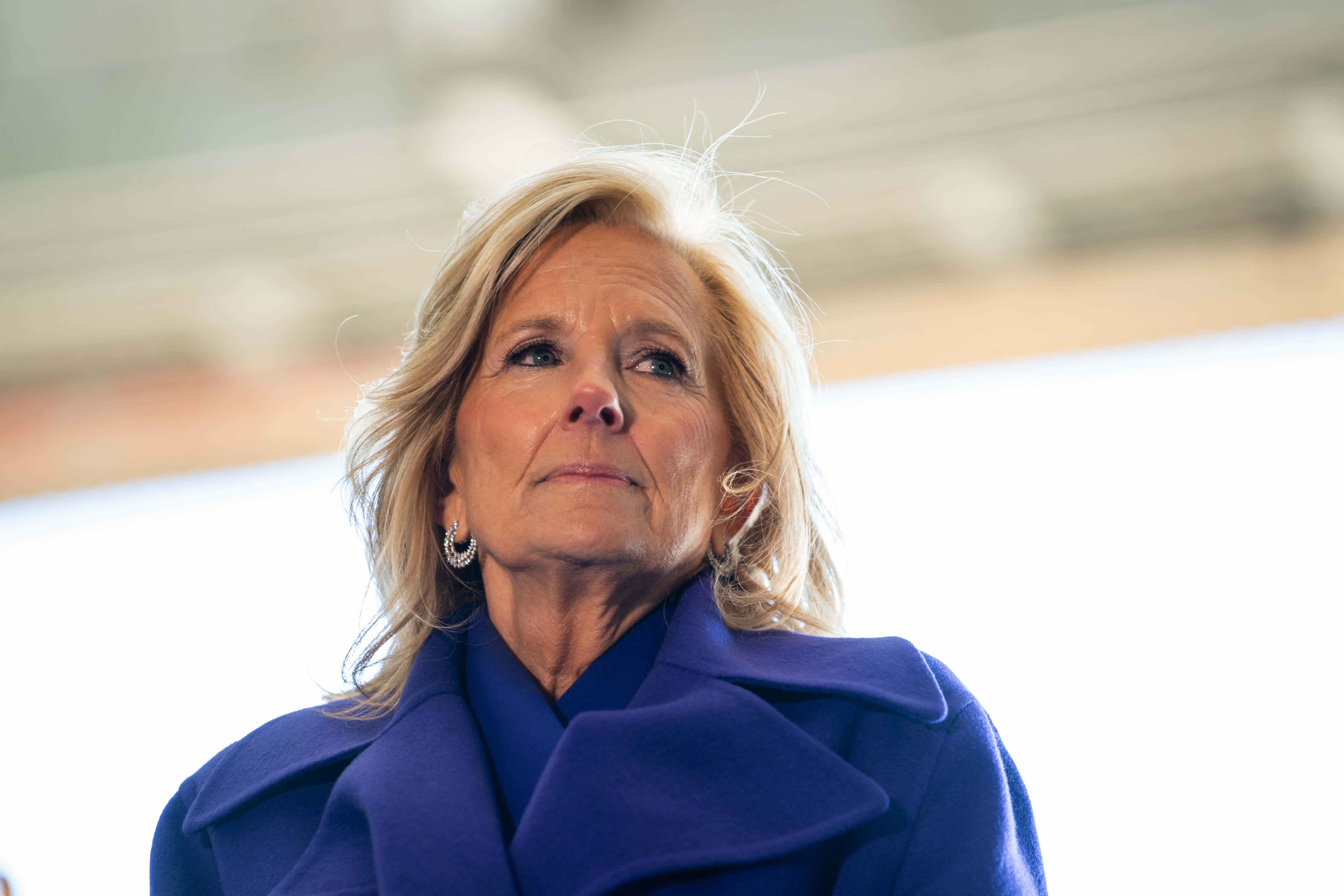 Former US First Lady Jill Biden attends a farewell ceremony at Joint Base Andrews, Maryland, on January 20, 2025, following Donald Trump's inauguration