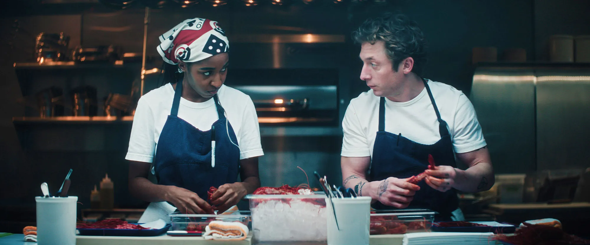 Ayo Edebiri and Jeremy Allen White.