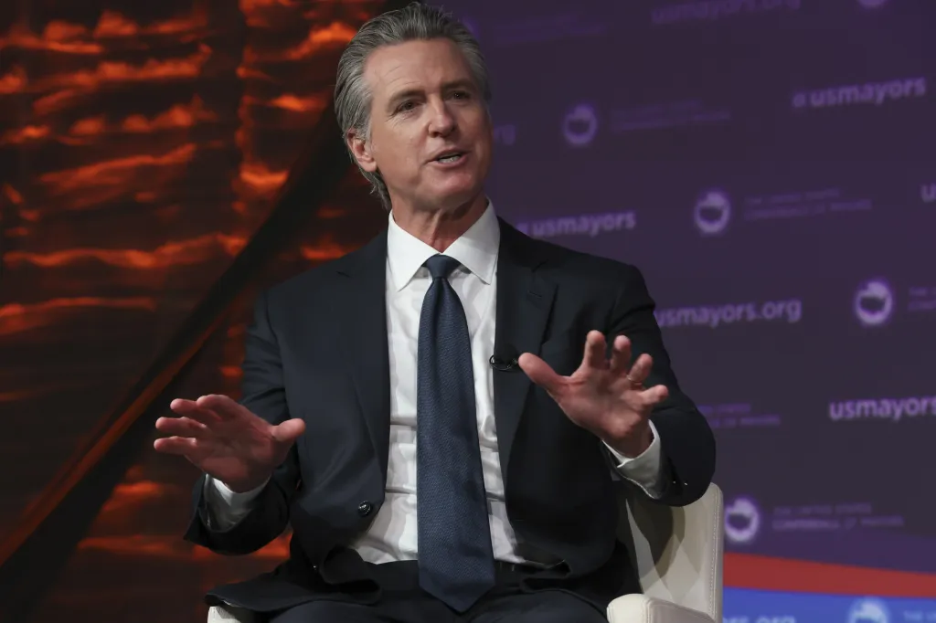 Governor Gavin Newsom speaking at the 94th Annual Meeting of the United States Conference of Mayors.