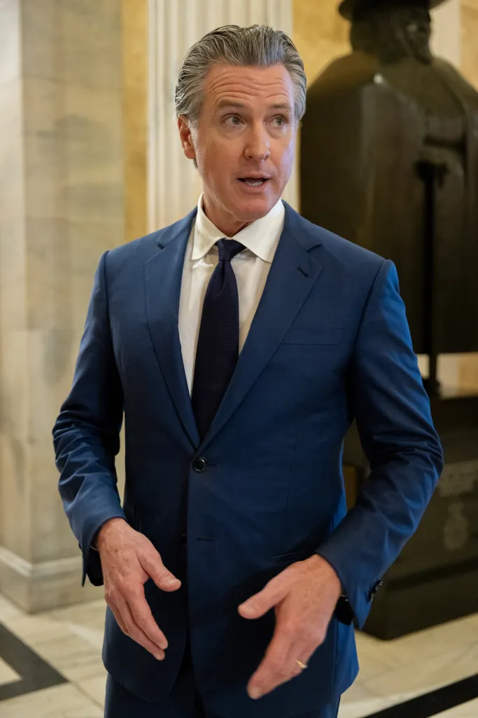 Governor Gavin Newsom (D-CA) speaks to reporters inside the U.S. Capitol in Washington, DC on May 20, 2026.