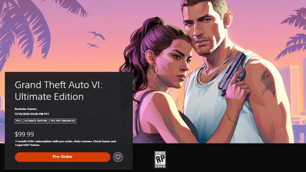 Grand Theft Auto VI Ultimate Edition Pre-Order Page