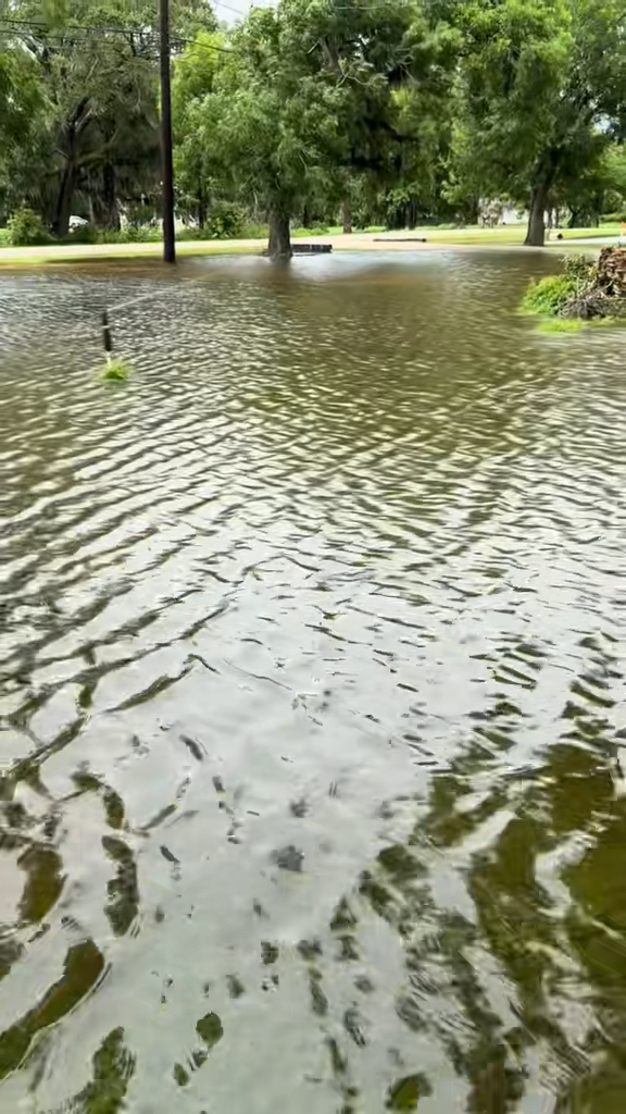 Flooding on a street in Texas from Tropical Storm Arthur.