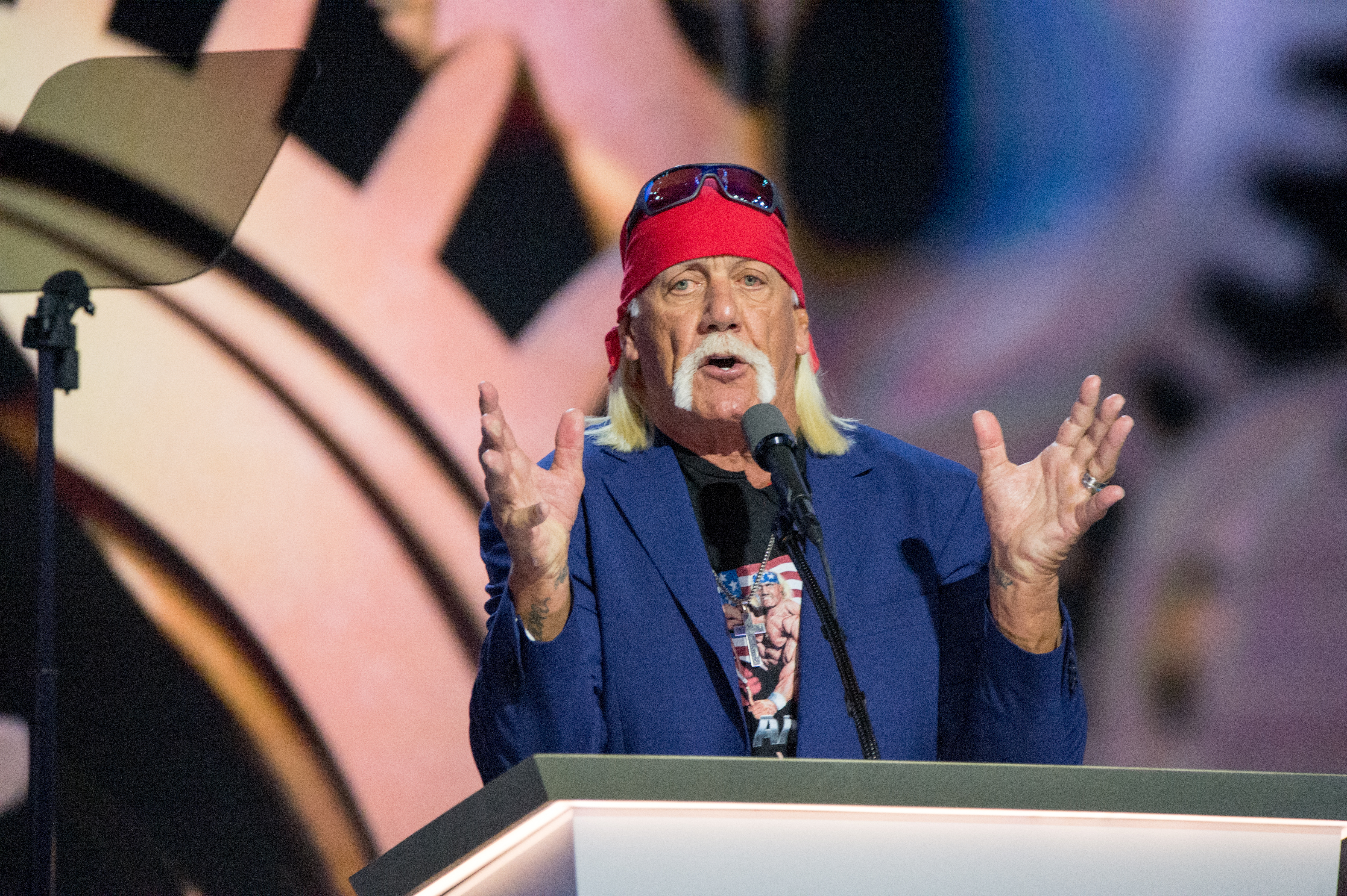 Hulk Hogan speaking at the Republican National Convention.