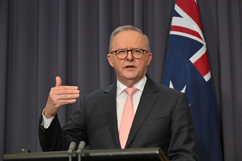 Australian Prime Minister Anthony Albanese speaks about the country's social media ban for under-16s during a press conference at Parliament House in Canberra, Australia, June 29, 2026.