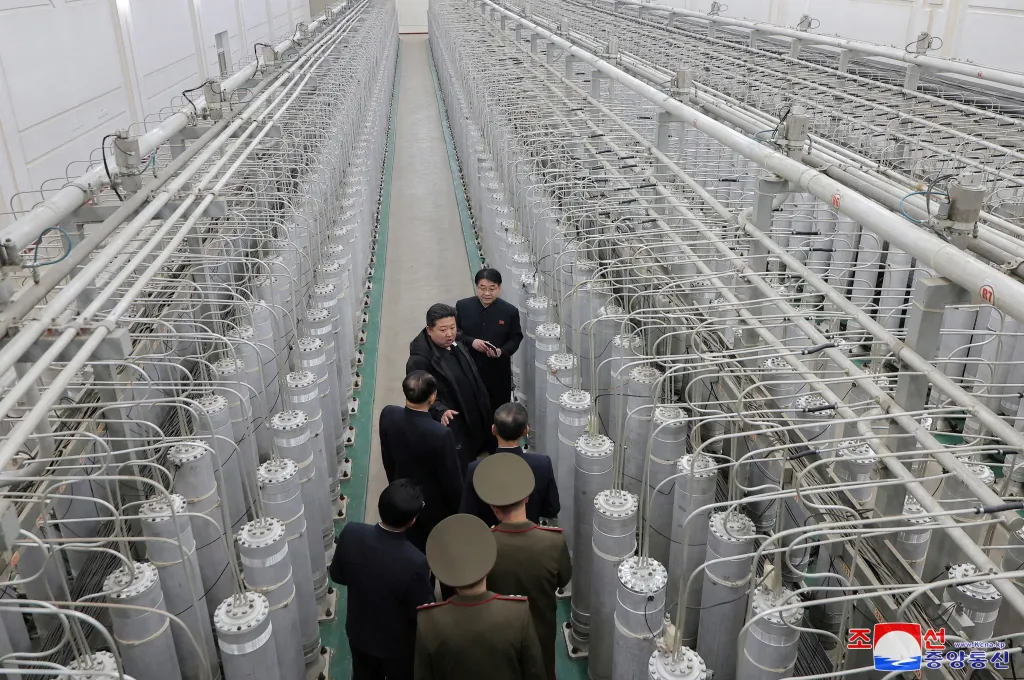 After visiting the site on Wednesday, Kim said he and other top officials “confirmed the order of priority for implementing the ambitious future plan designed to beef up our state’s nuclear forces at an exponential rate,”
