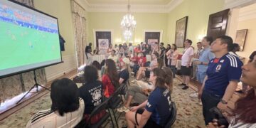Why can’t we win it? Inside the Japanese embassy for Sunday’s World Cup opener.