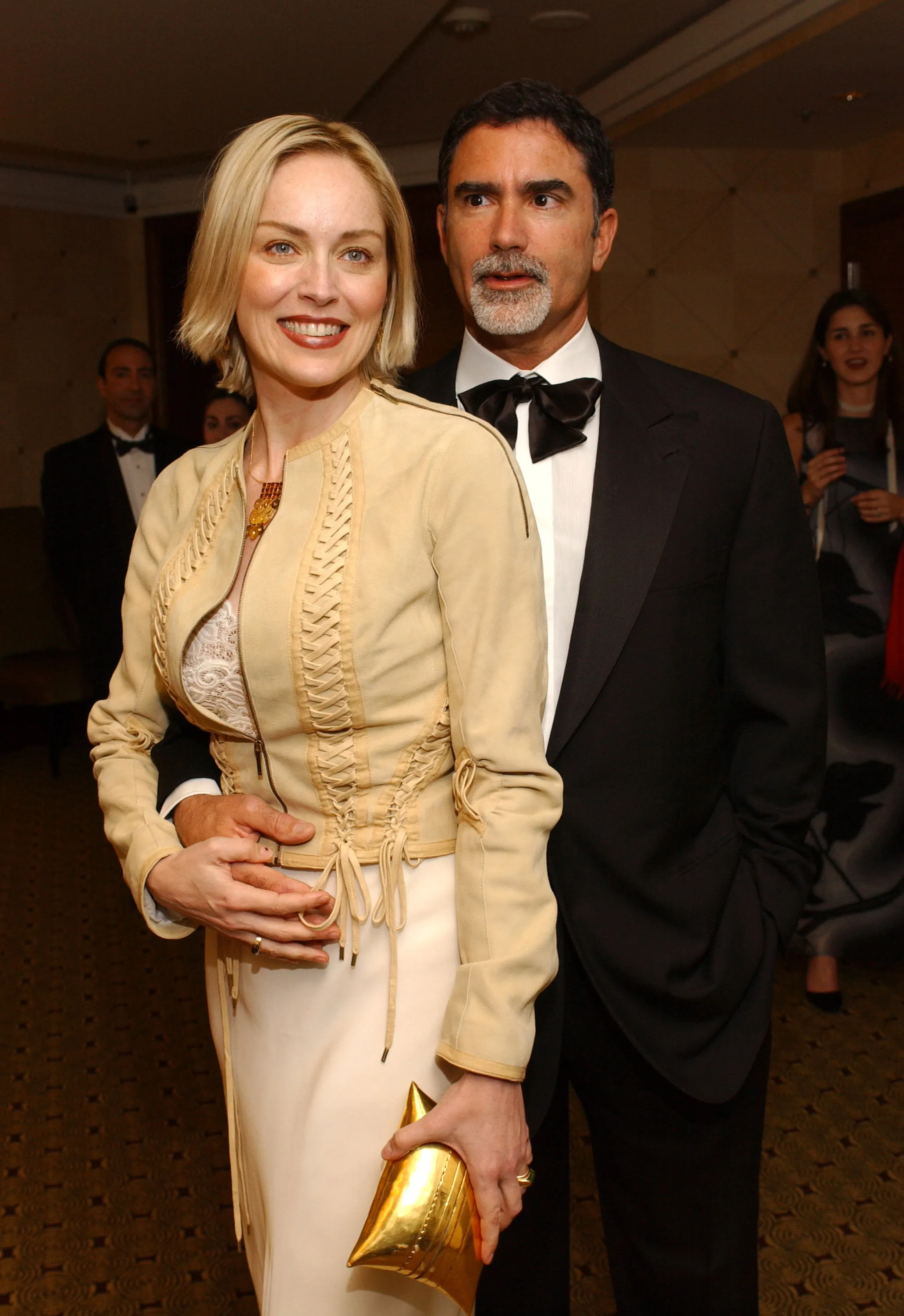 Sharon Stone and Phil Bronstein posing at the 45th San Francisco International Film Festival.