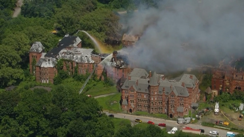 The fire was first reported around 11 a.m. on Wednesday.