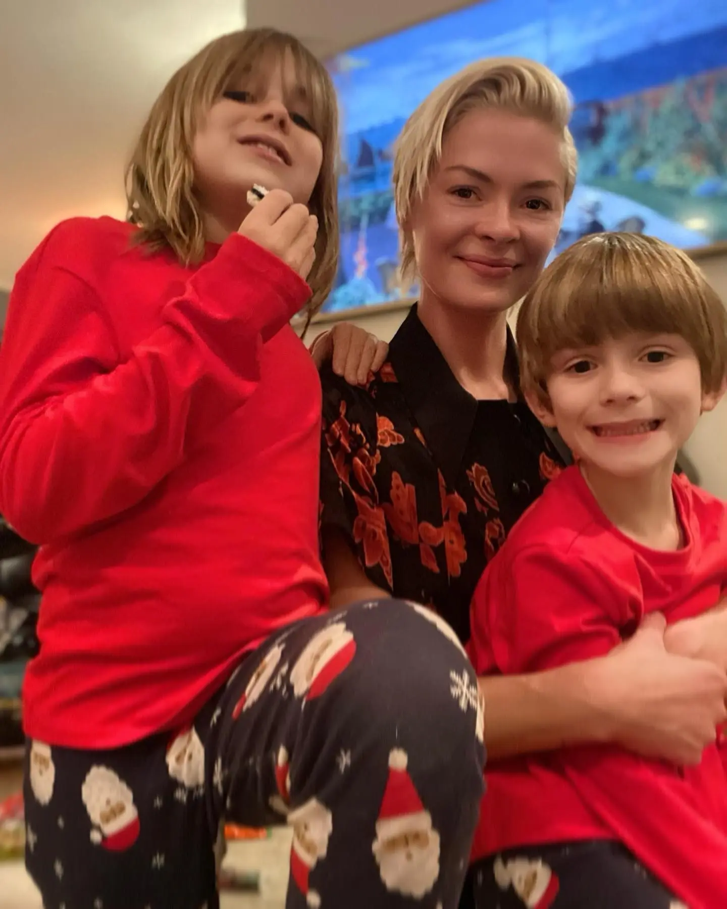 Jaime King posing with her two sons.