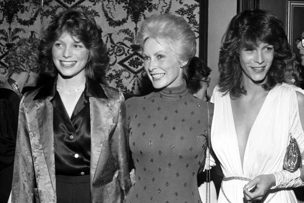 Jamie Lee Curtis with sister Kelly Curtis and mother Janet Leigh, circa 1980s.