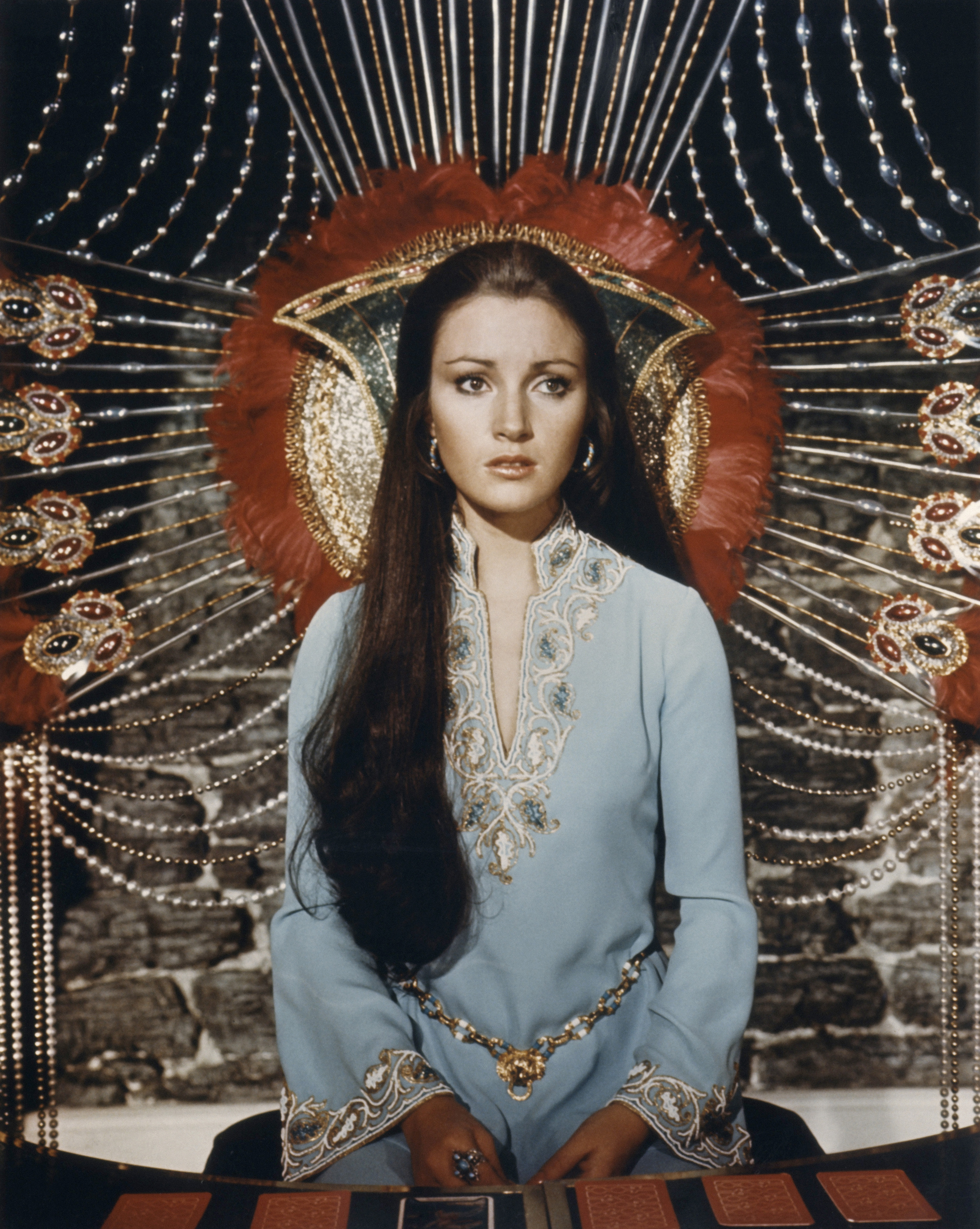 Jane Seymour as Solitaire in exotic costume from the 1973 James Bond movie Live and Let Die.