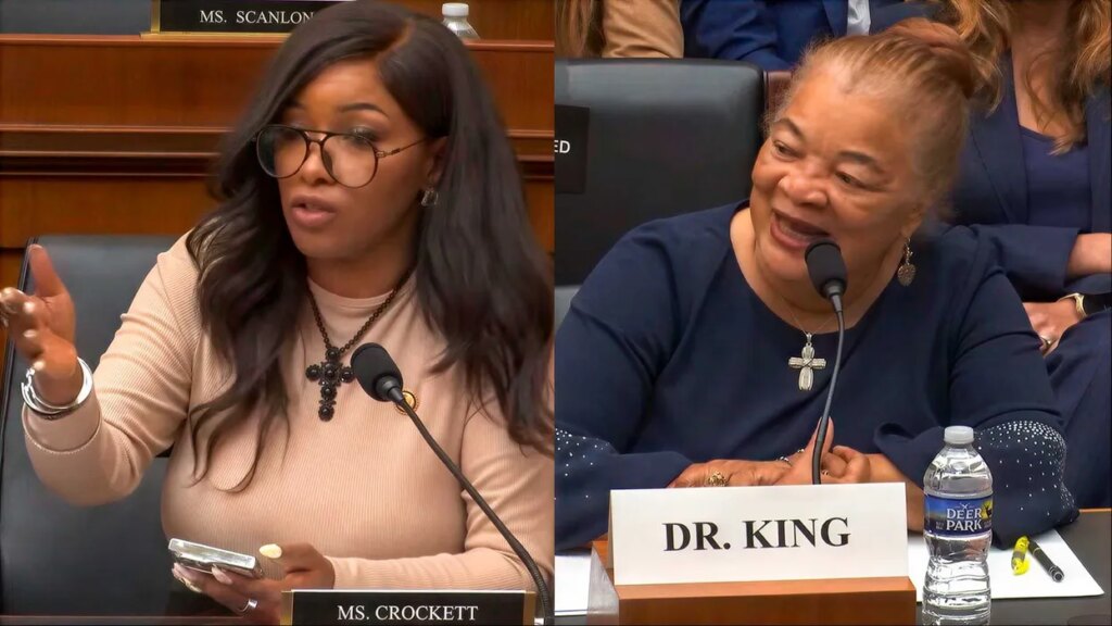 Jasmine Crockett gets into a heated clash with MLK’s right-winger niece