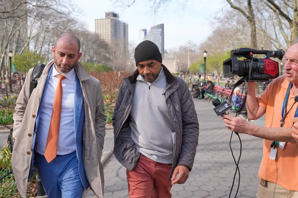 Jean Ronald Tirelus leaves a courthouse in New York, Tuesday, March 31, 2026. 