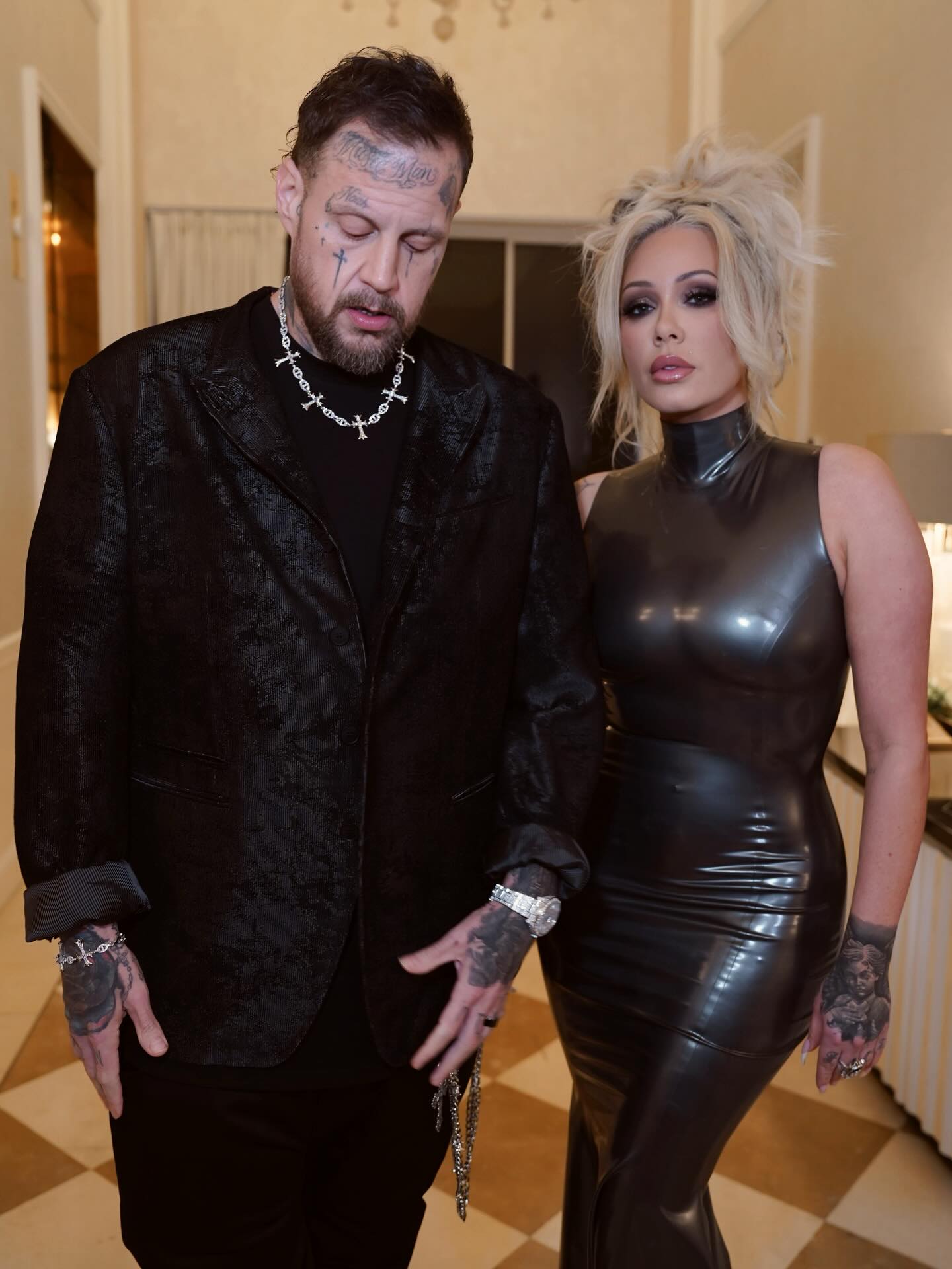 Jelly Roll and Bunnie XO posing together.