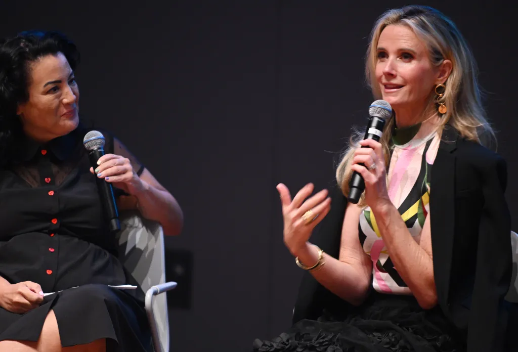 Jenelle Riley and Jennifer Siebel Newsom speak at the 12th Annual Bentonville Film Festival.