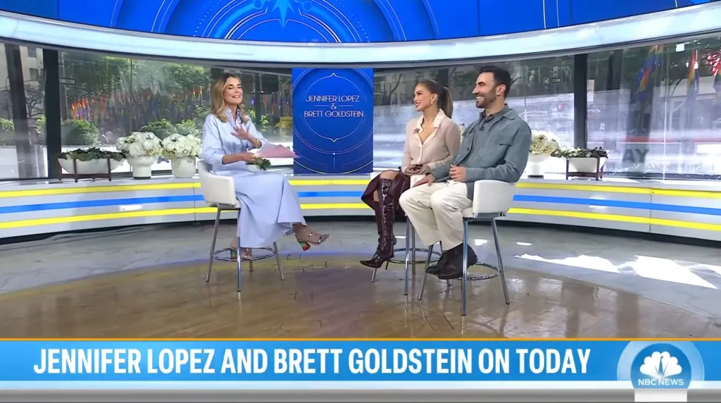 Jennifer Lopez answering questions about dating Brett Goldstein on TODAY.