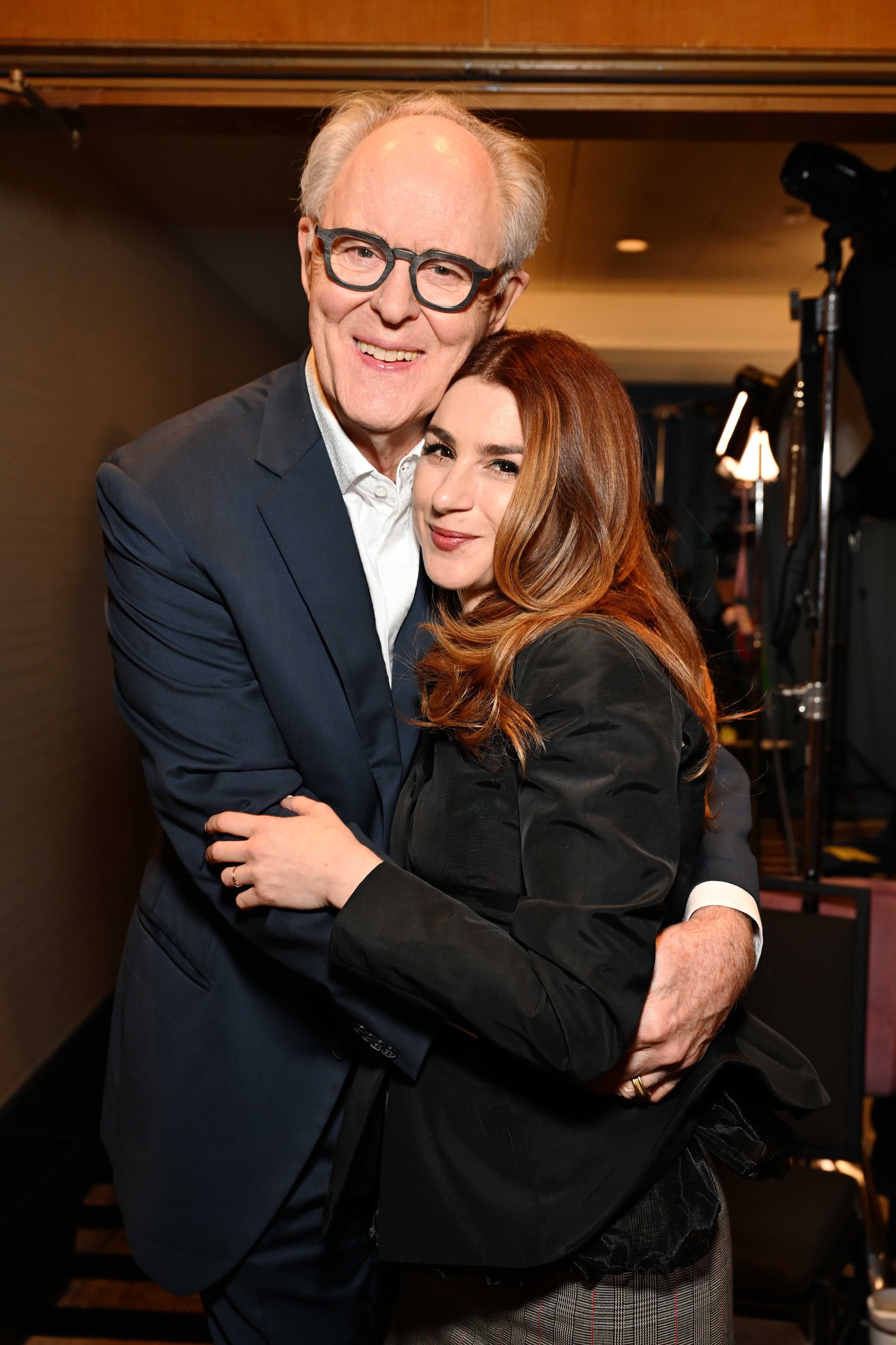 John Lithgow and Aya Cash at the 2026 Tony Awards Meet the Nominees Press Event