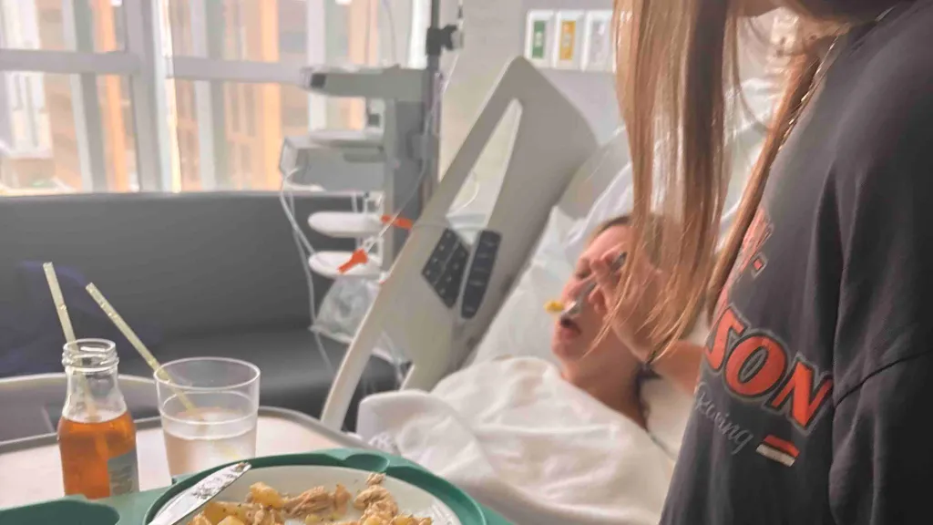 Kalin Rytina in the hospital.