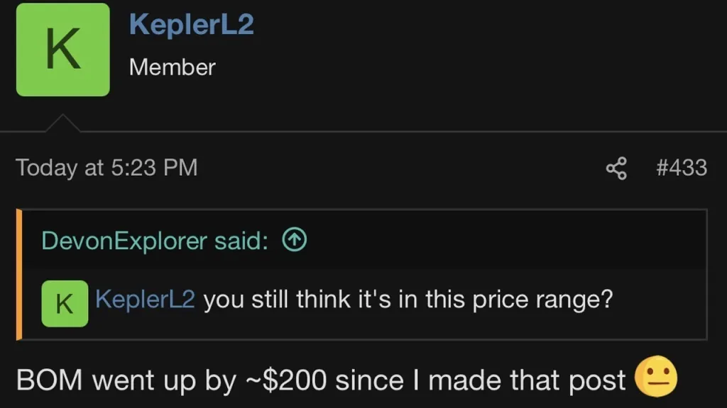KeplerL2 PS6 Price Increase