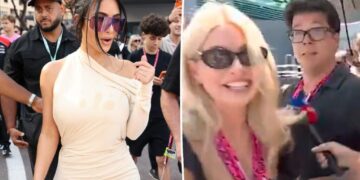 Famous UK presenter shoved out of Kim Kardashian’s way at Monaco Grand Prix