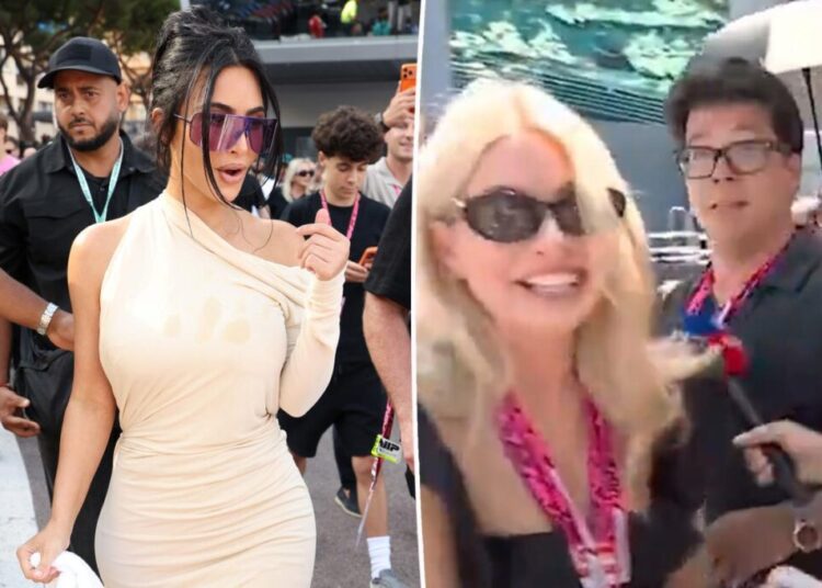 Famous UK presenter shoved out of Kim Kardashian’s way at Monaco Grand Prix