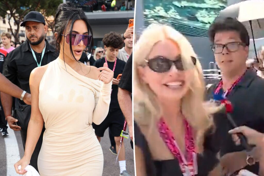 Famous UK presenter shoved out of Kim Kardashian’s way at Monaco Grand Prix