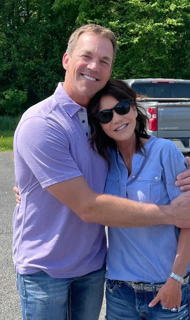 Kristi Noem's husband is today revealed as a secret crossdresser who dons gigantic fake breasts and pink hotpants to chat with online fetish models.

