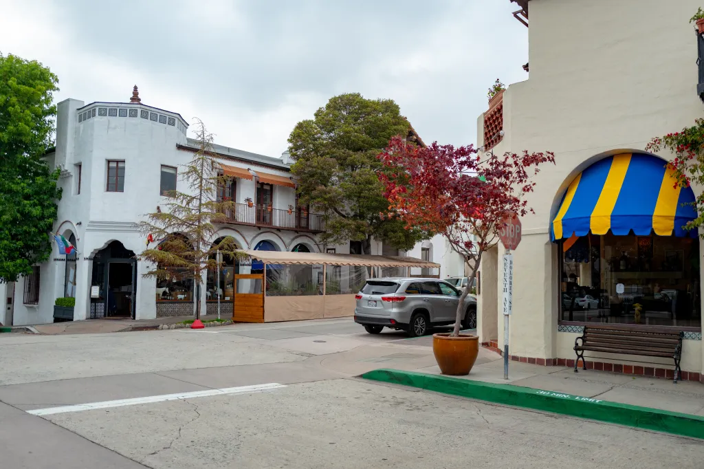 La Bicyclette and Little Napoli restaurants in downtown Carmel, California.