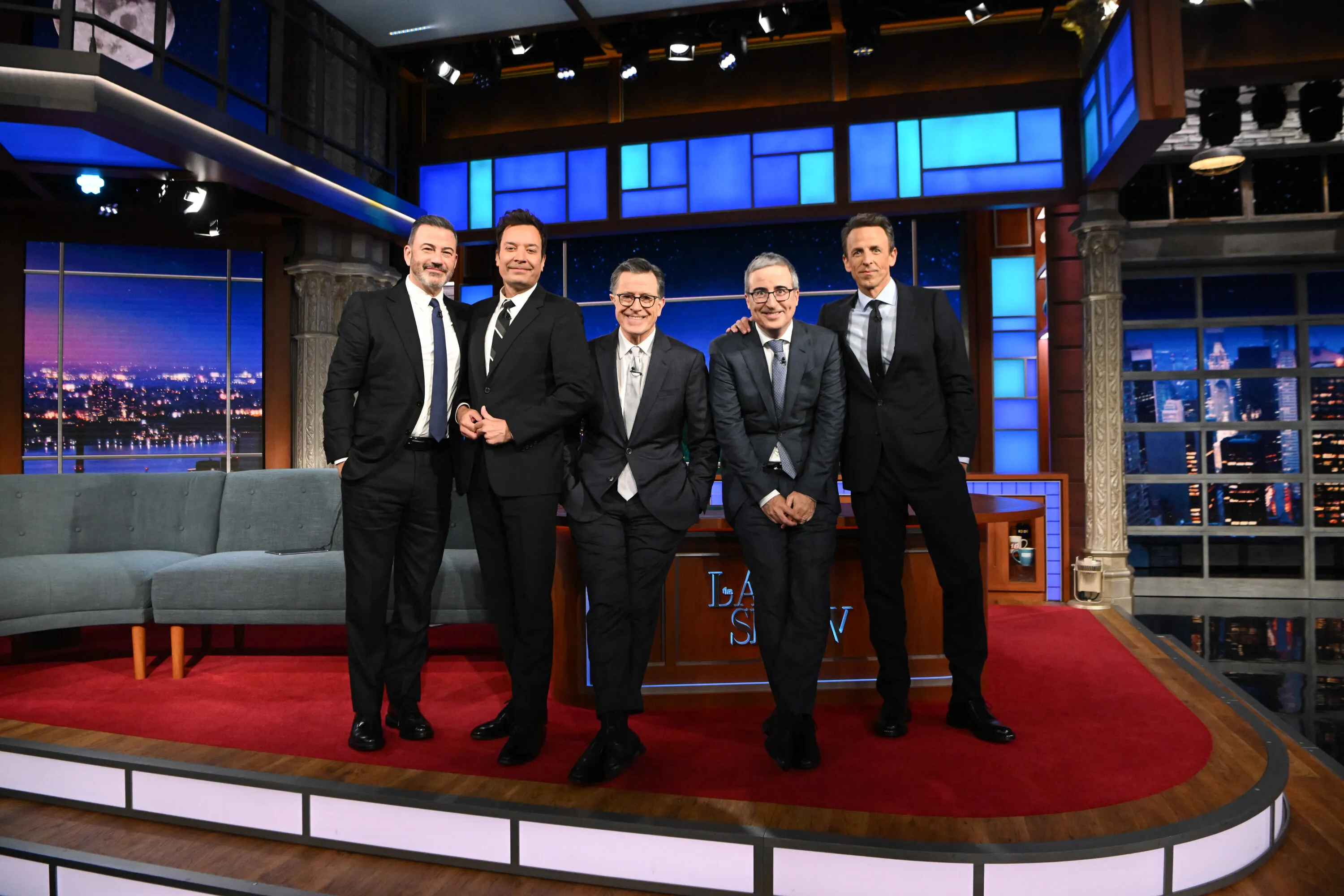 The Late Show with Stephen Colbert and guests Jimmy Kimmel, Jimmy Fallon, John Oliver, and Seth Meyers 