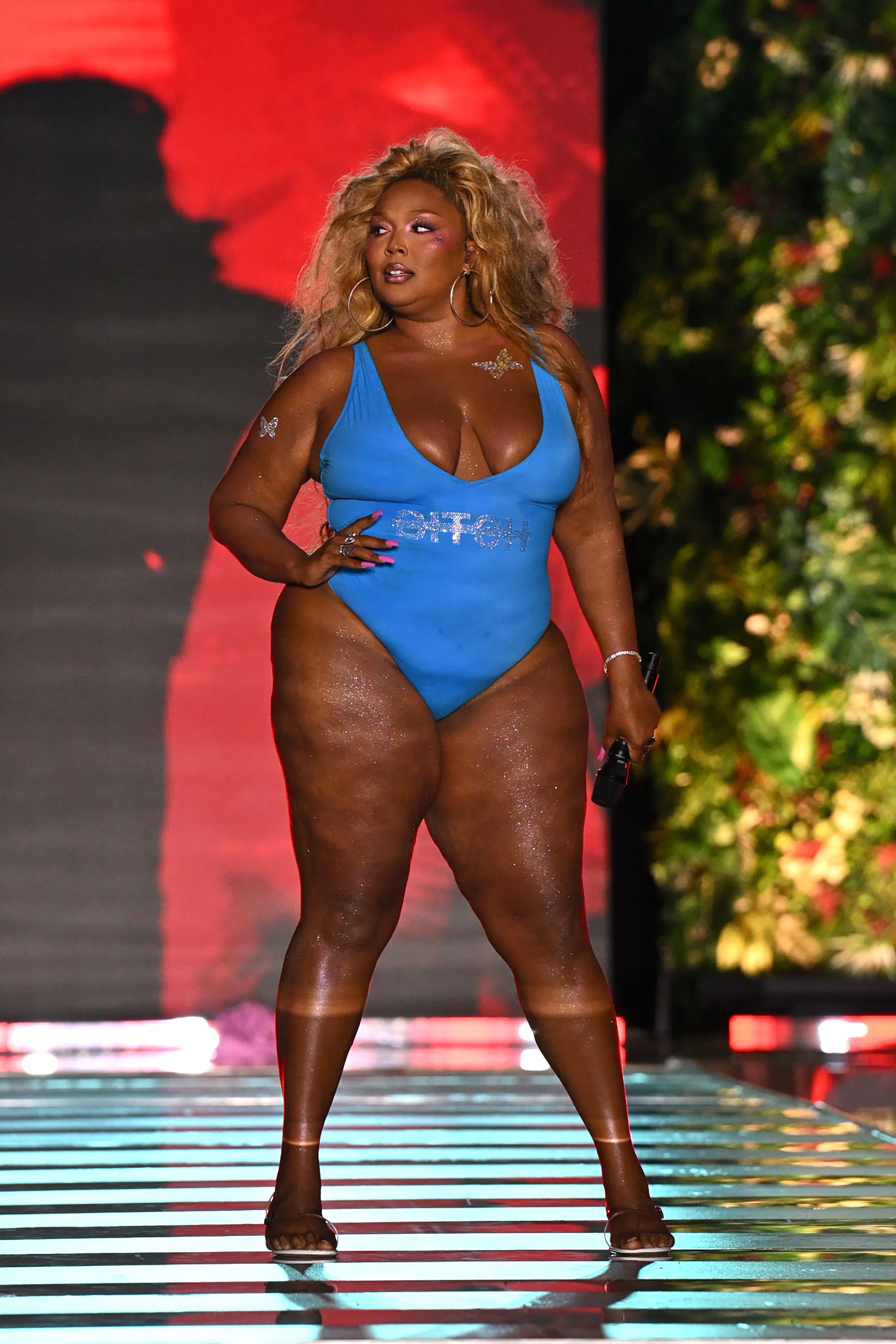 Lizzo on the runway at the Sports Illustrated Swimsuit Runway Show.