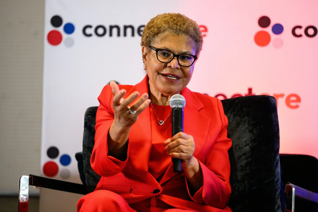 Karen Bass speaking at the Connect Los Angeles Conference.