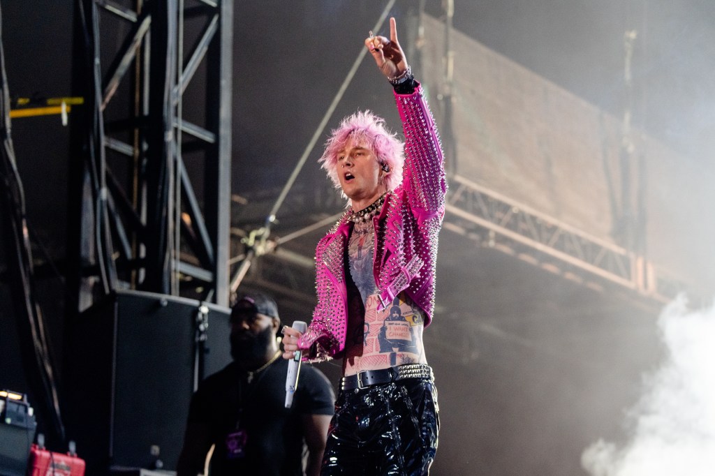 Machine Gun Kelly performing at Lollapalooza in Chicago.