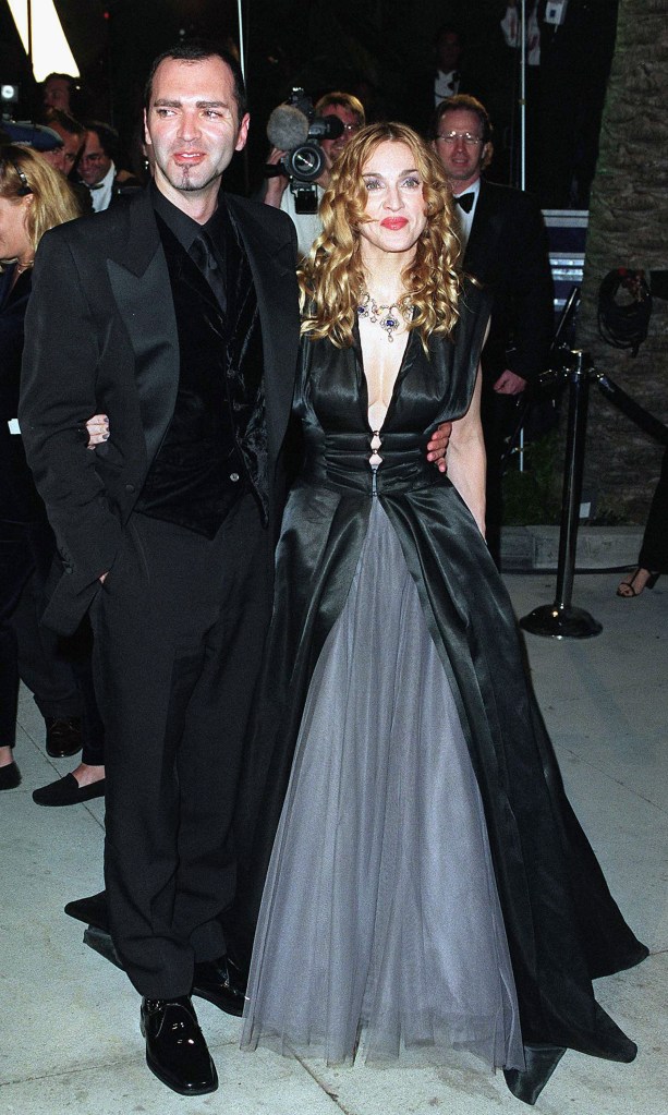 Madonna and her brother Christopher Ciccone arriving at the Vanity Fair Oscar Party.