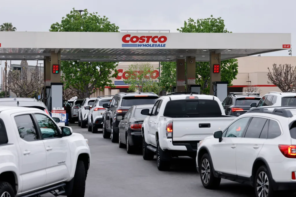 Gas line at Costco.