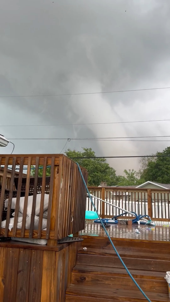 A massive tornado that spun through a city in north central Illinois on Thursday, June 11, was captured up close by a local resident.