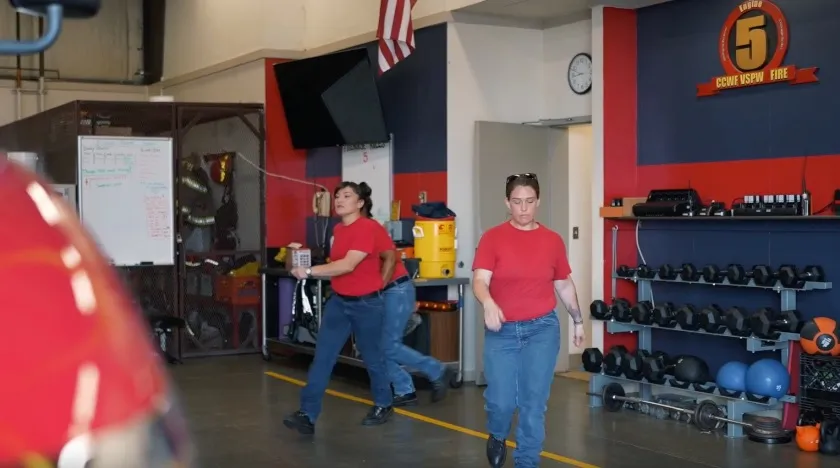 Female incarcerated firefighters train at the Central California Women's Facility.