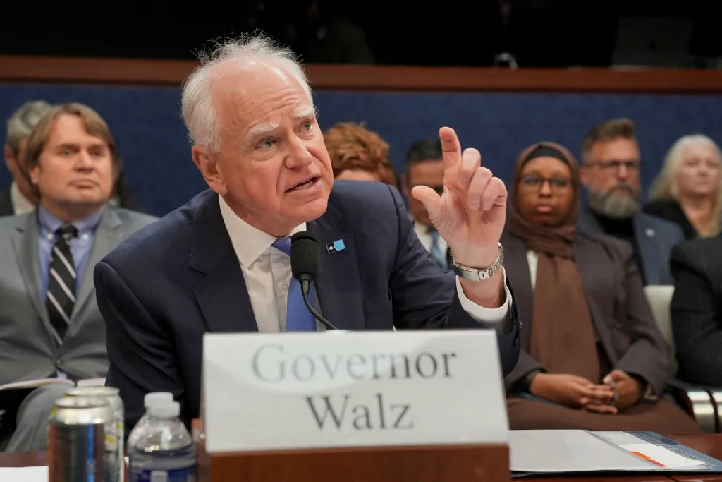 Gov. Tim Walz jabbed Donald Trump over the Lincoln Memorial Reflecting Pool cleanup issues.
