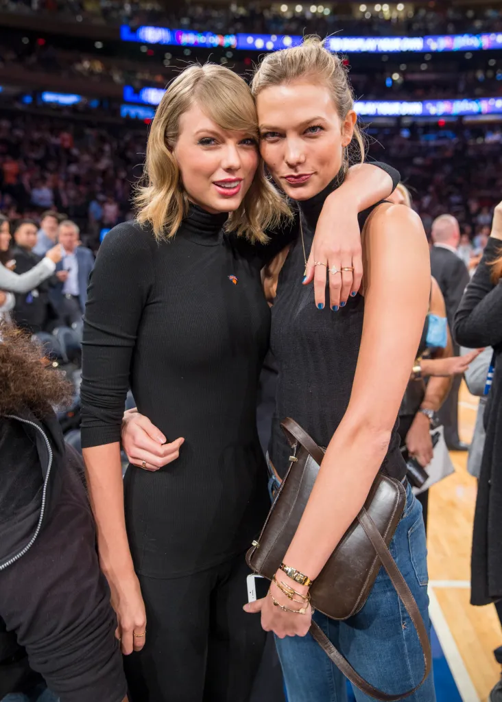 Taylor Swift and Karlie Kloss at a New York Knicks game.