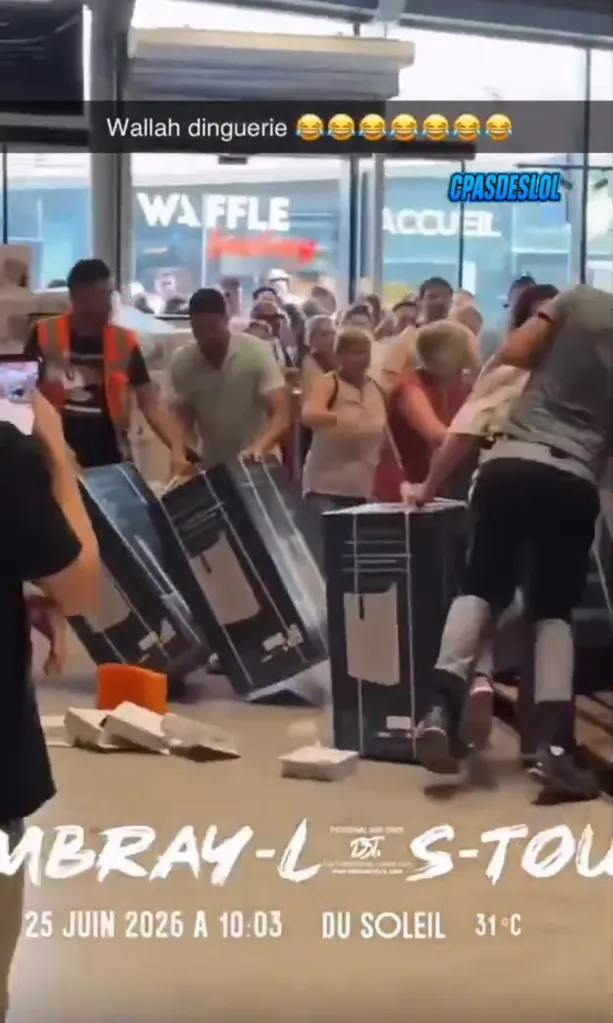 Shoppers scramble to get air conditioning units during a heatwave.