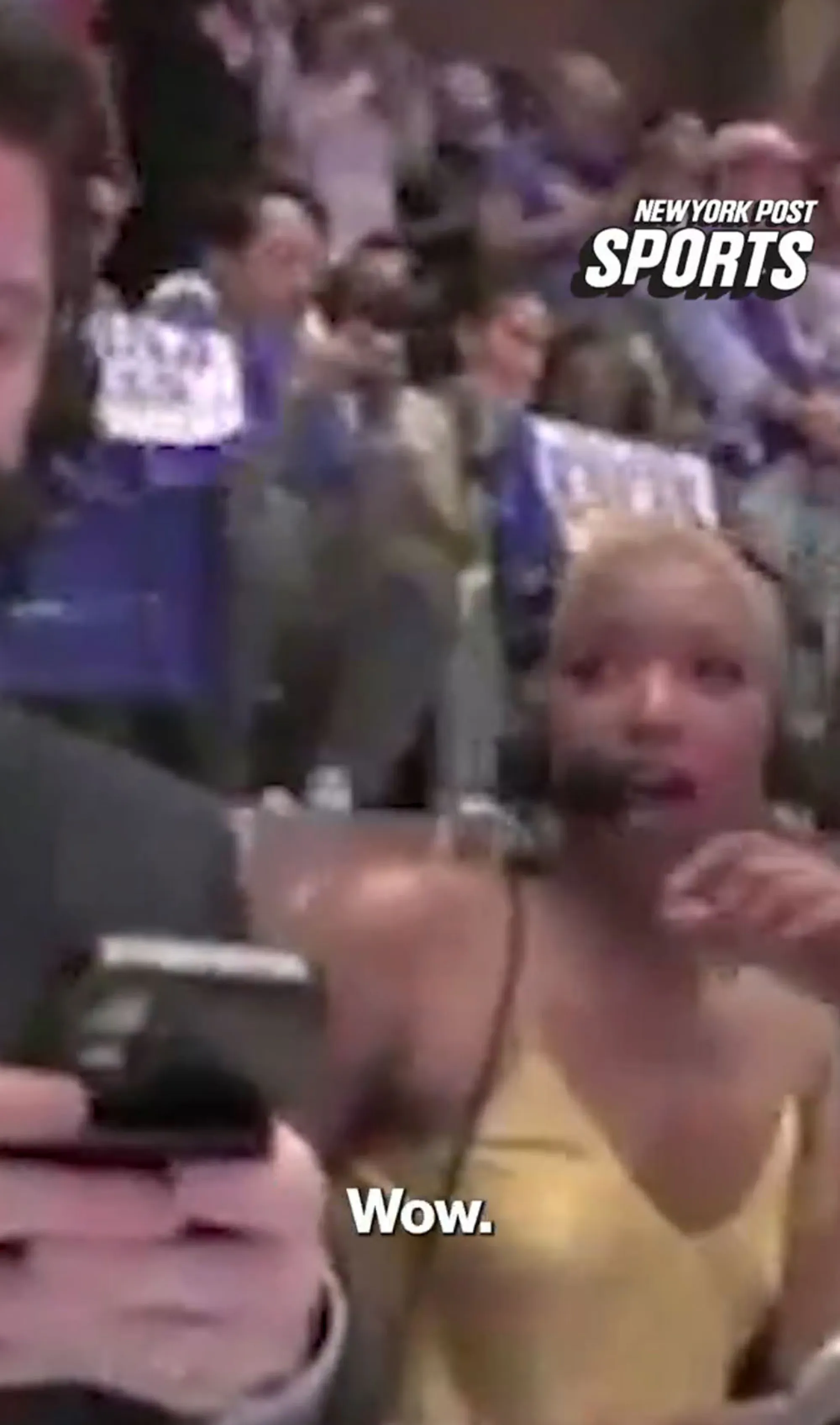 Monica McNutt reacting to a Knicks game.