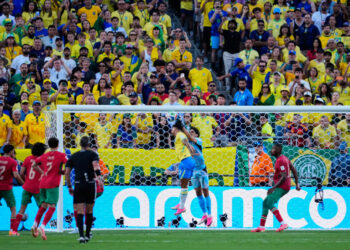Top Democrats watch Brazil-Morocco match – together