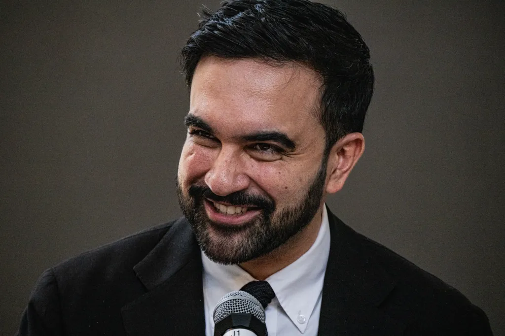 New York City Mayor Zohran Mamdani speaking at the FIFA World Cup Trophy Tour.