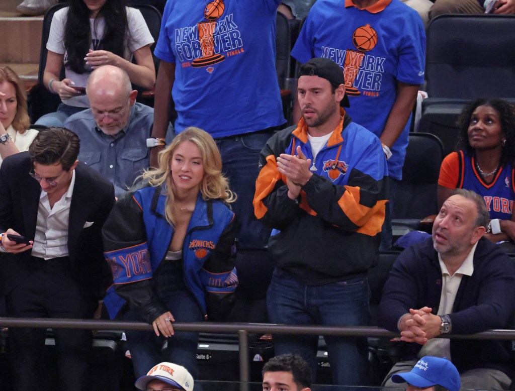 Sydney Sweeney and Scooter Braun at the 2026 NBA Finals.
