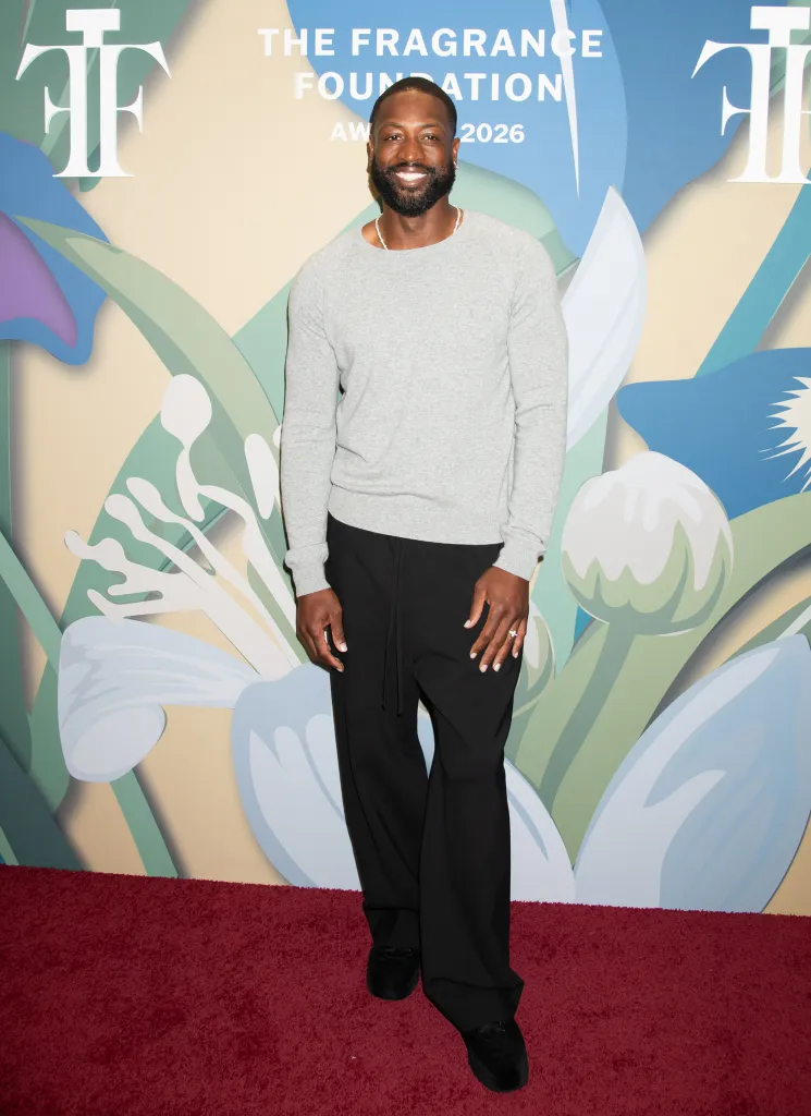 Dwayne Wade on the red carpet at the Fragrance Foundation Awards 2026.