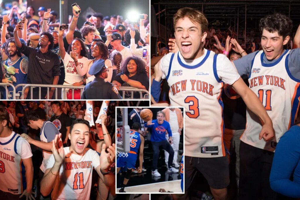 Knicks fans go bonkers in NYC after Game 2 Finals win, celebrating in streets outside MSG: ‘Go New York!’