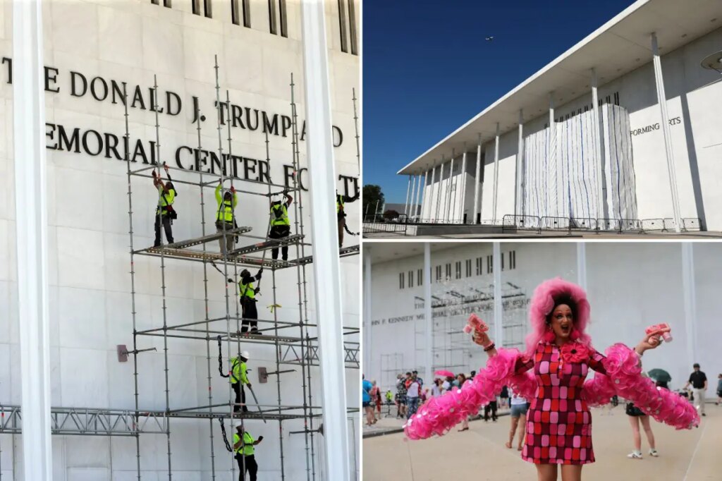 Trump’s name comes off Kennedy Center building after storms, legal wrangling: photos