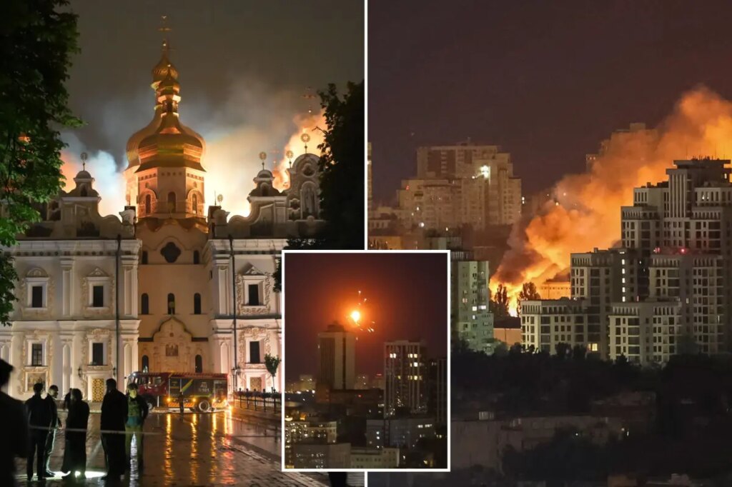 Russian attack sets fire to centuries-old religious site in Kyiv and kills 5 in Kharkiv