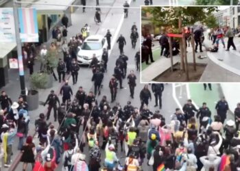 SF trans march turns violent as angry mob turns on cops and stomps police car