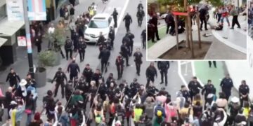 SF trans march turns violent as angry mob turns on cops and stomps police car